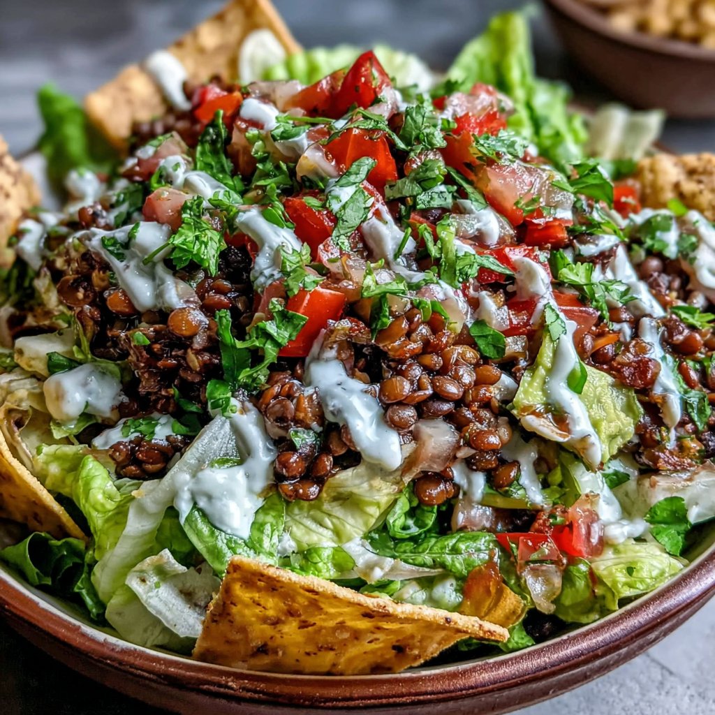 Lentil Taco Salad Bowl